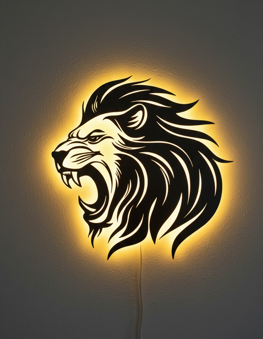 UNDER 1500 - Lion Face Metal Frame With Light »»   Sda Bhar