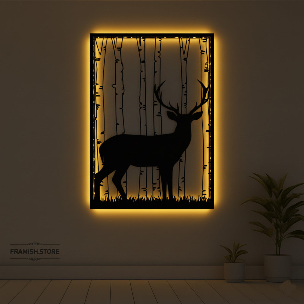 Glowing Deer  »»   Sda Bhar Metal Frame With Light