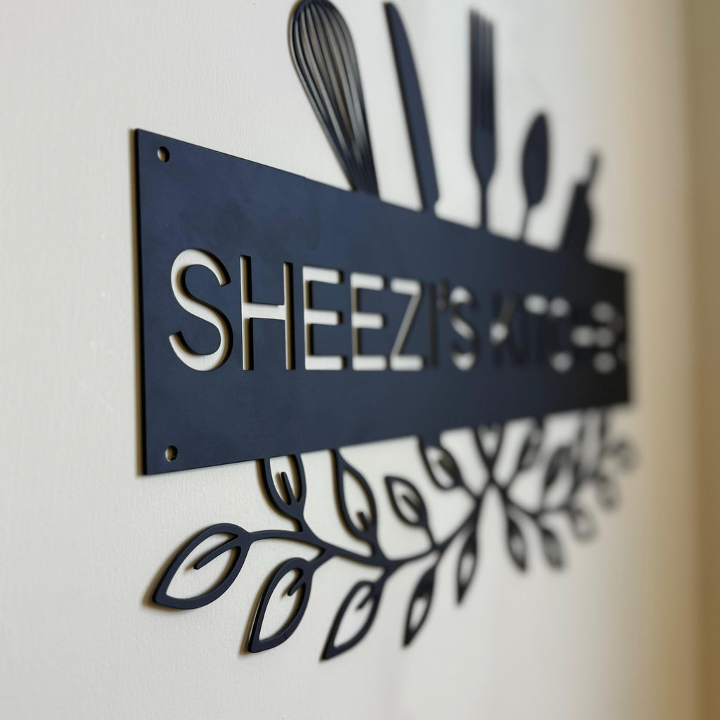 Metal Kitchen Wall Art | Kitchen Custom Text Wall Decor