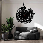Peacock Metal Wall Clock