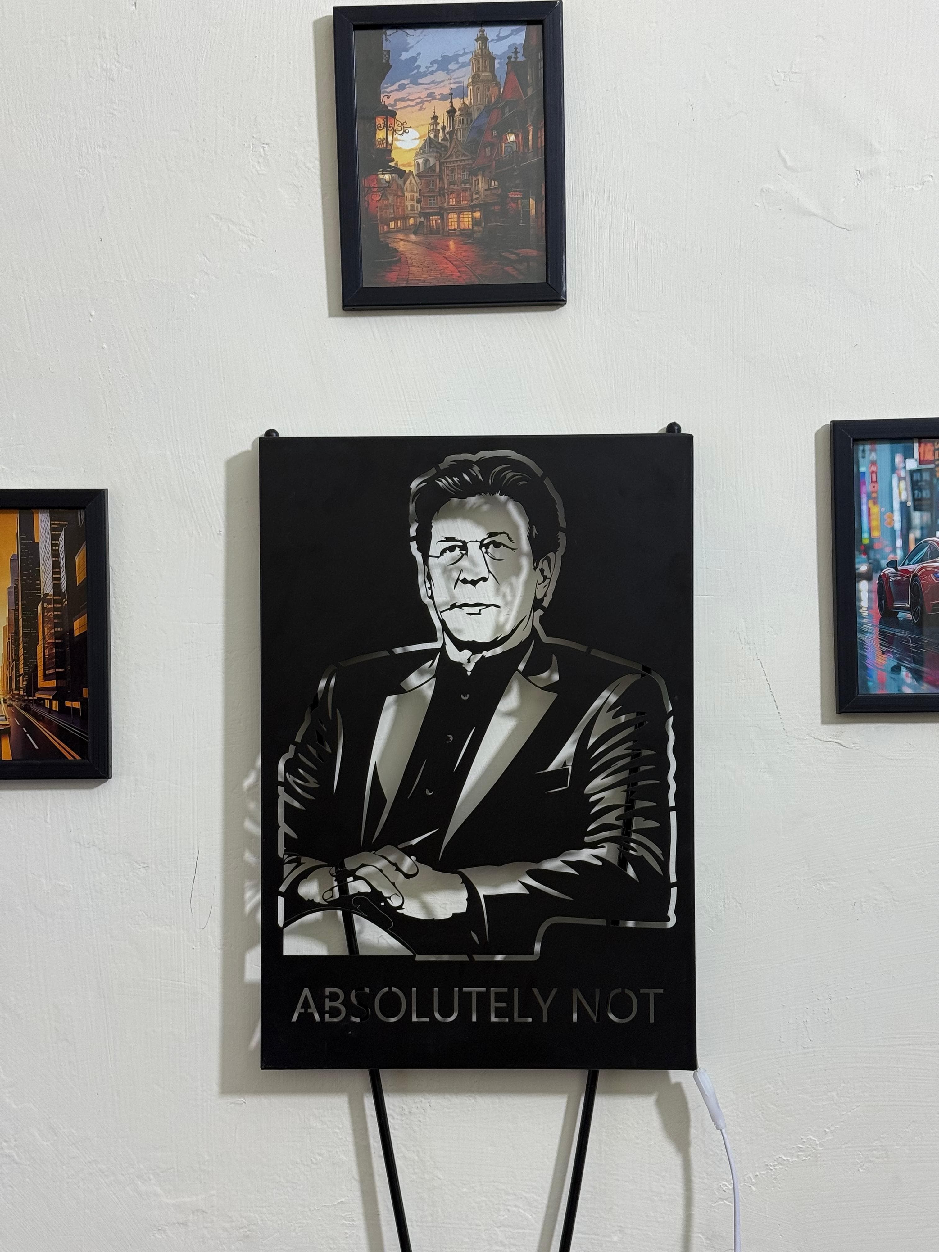 Imran Khan Metal Portrait Frame for Wall Decor