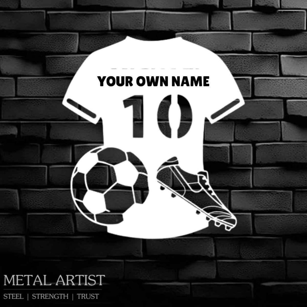 Custom Football Player Metal Sign | Customizable Metal Name Sign