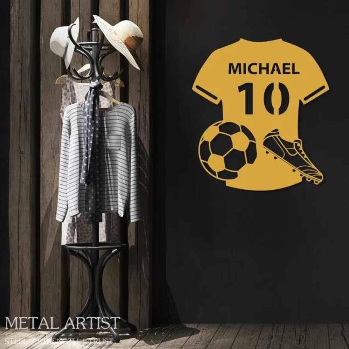 Custom Football Player Metal Sign | Customizable Metal Name Sign
