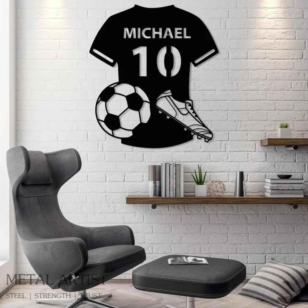 Custom Football Player Metal Sign | Customizable Metal Name Sign