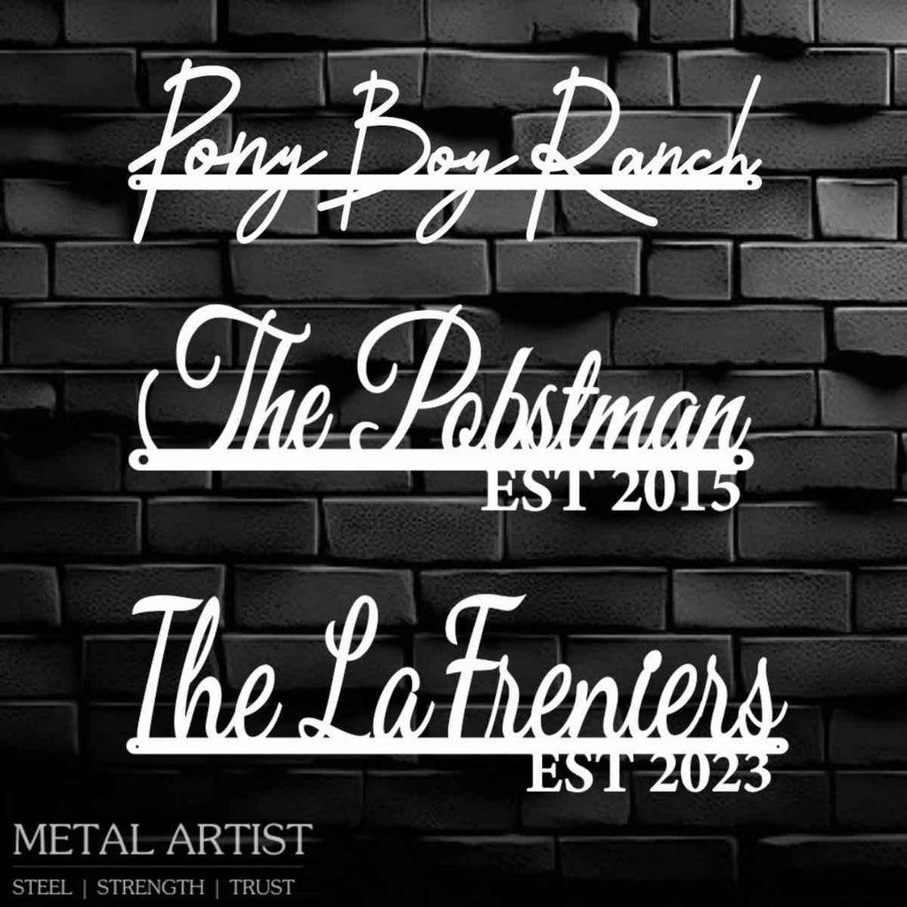 Custom Text Metal Sign | Personalized Word Art for Walls