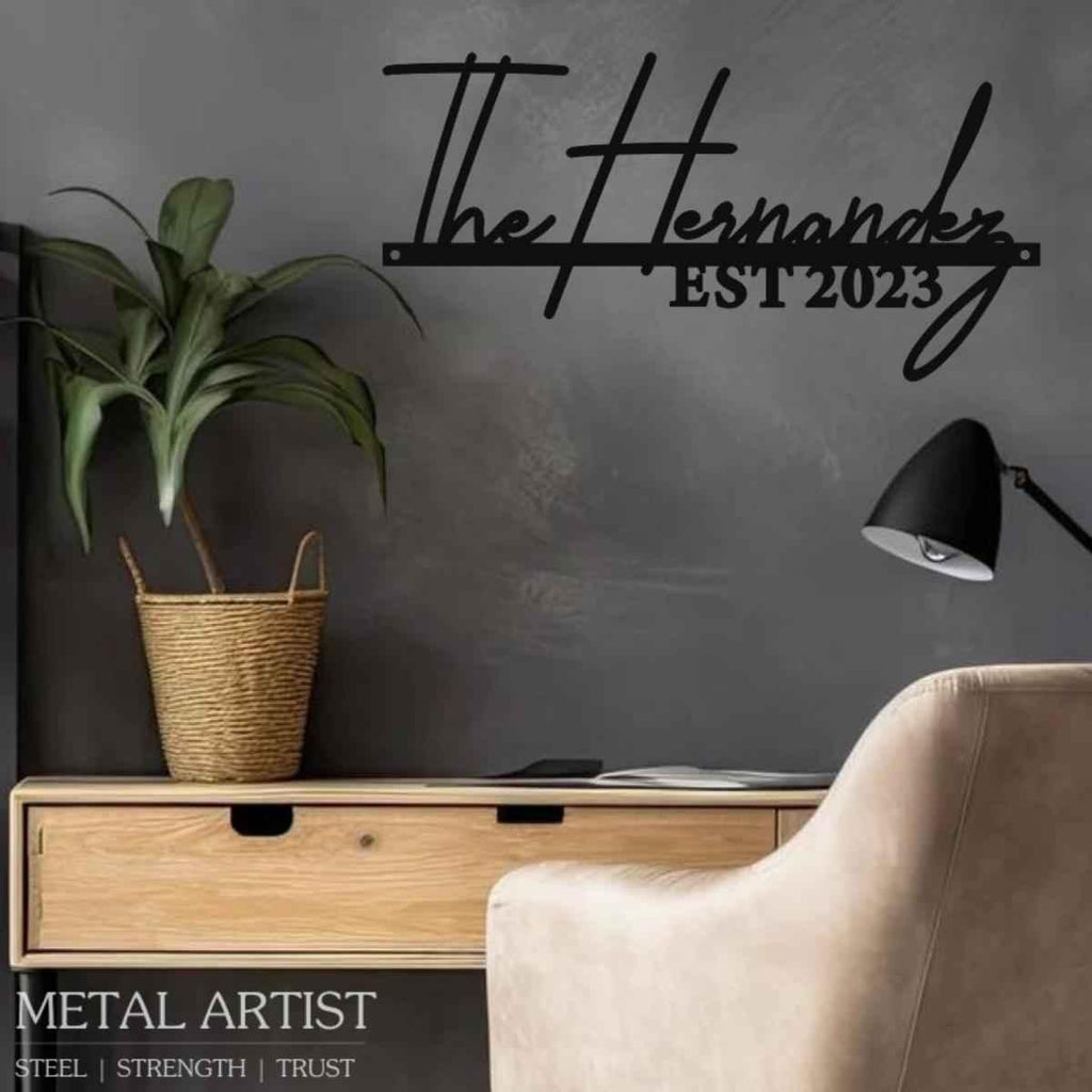 Custom Text Metal Sign | Personalized Word Art for Walls