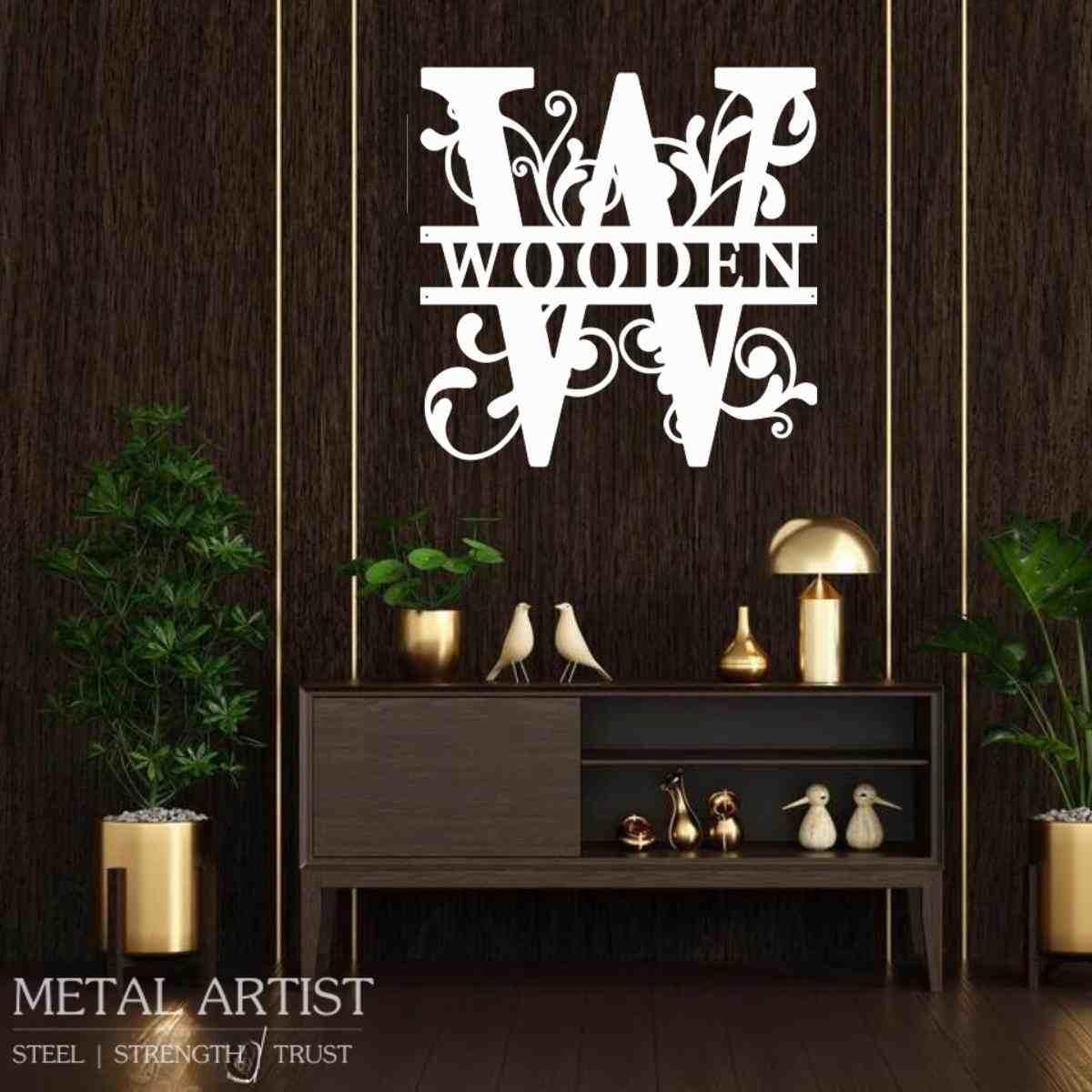 Customizable Metal Name Sign | Personalized Word Art for Walls