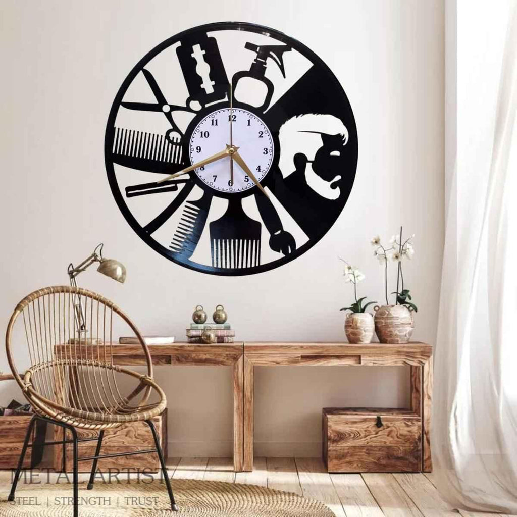 Customized Barber Metal Clock