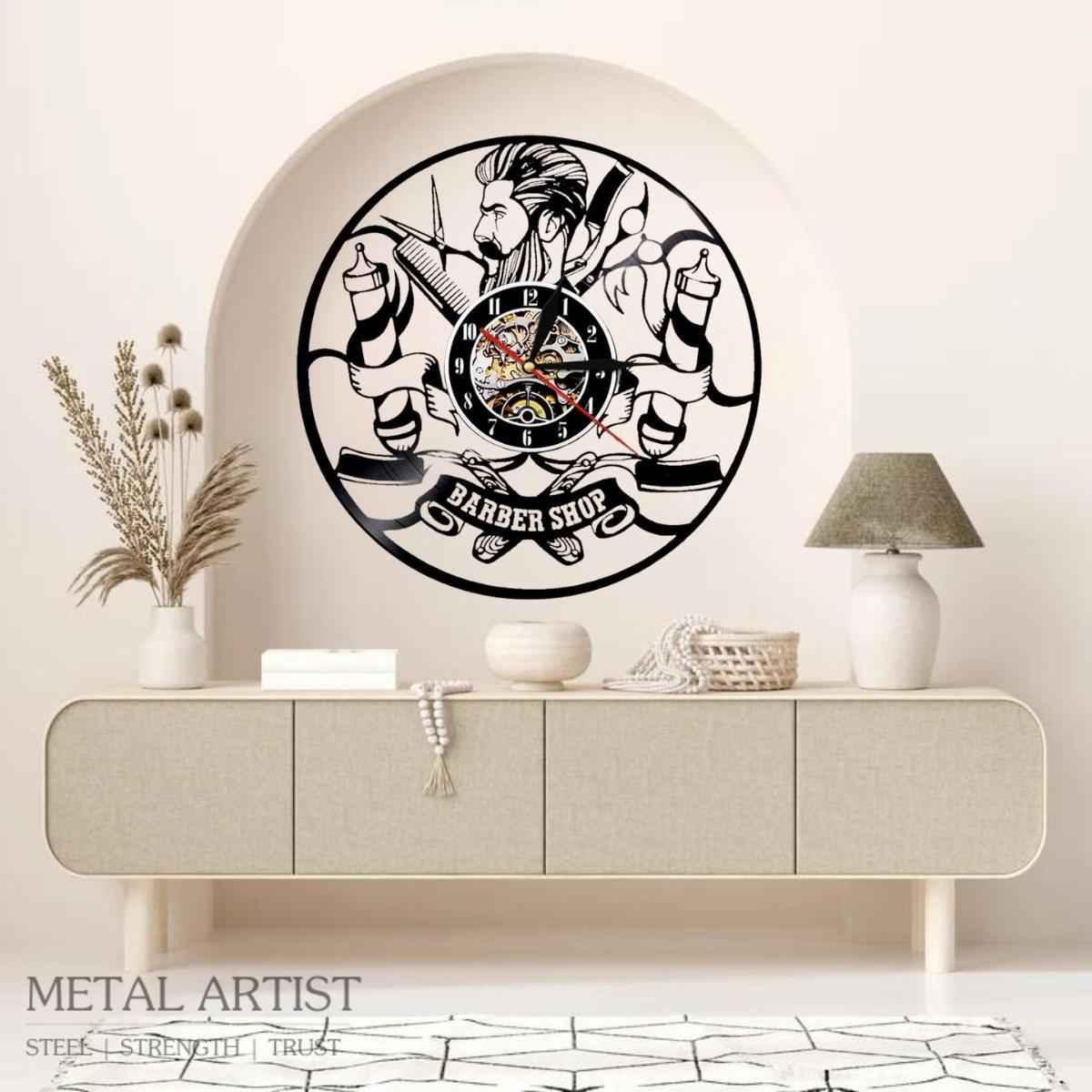 Customized Barber Metal Clock