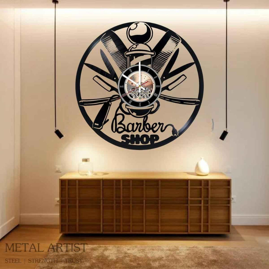 Customized Barber Metal Clock