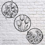 Flowers Metal Wall Art | Wall Decor