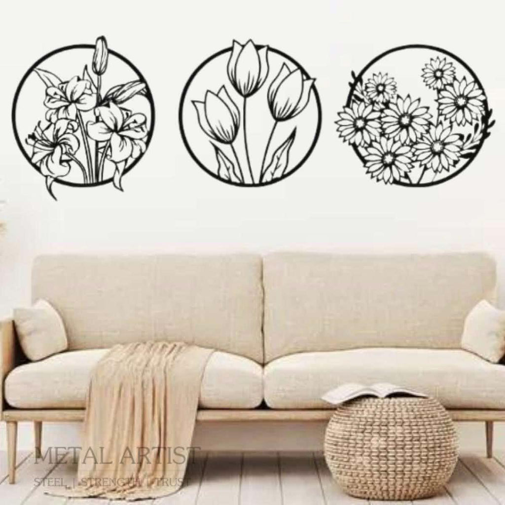Flowers Metal Wall Art | Wall Decor
