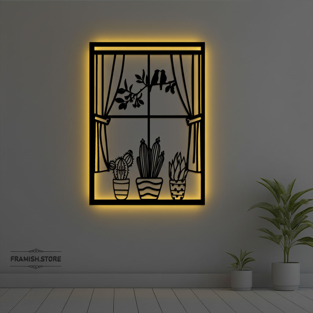 Neon Widow On The Wall  »»   Sda Bhar Metal Frame With Light