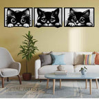 Metal Peeking Cat Wall  Decor