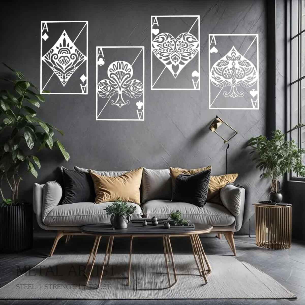 Playing Cards Metal Wall Decor  Poker Metal  Wall Art