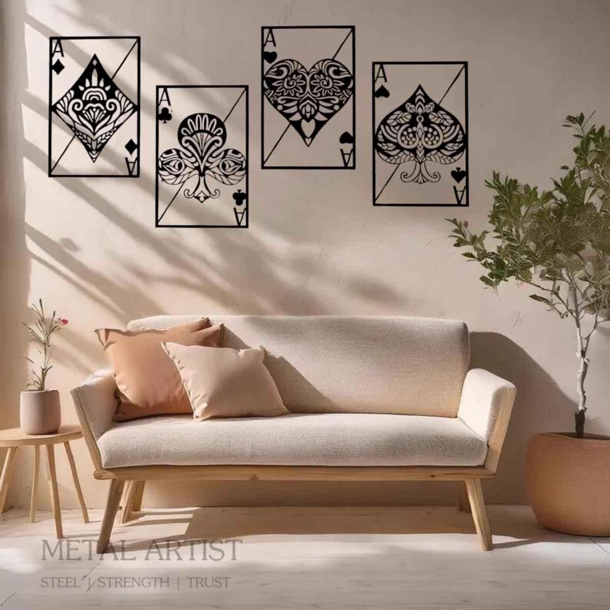 Playing Cards Metal Wall Decor  Poker Metal  Wall Art